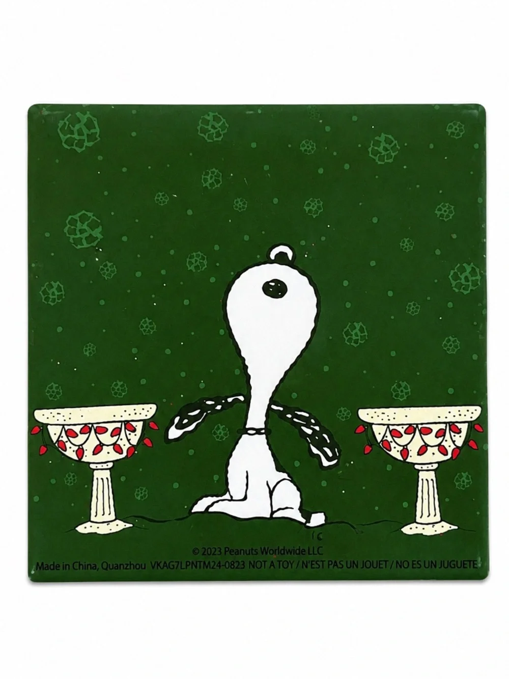 Peanuts Christmas Ceramic Coaster Set 4 Bioworld Snoopy Charlie Brown NIB